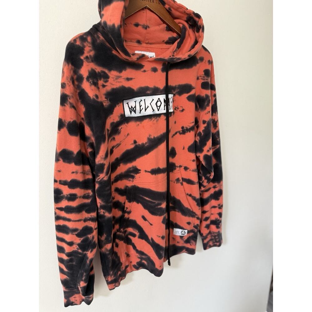 Welcome Skateboards Danny Duncan Hoodie Inkblot Tie Dye Coral Black Size S - Picture 3 of 12